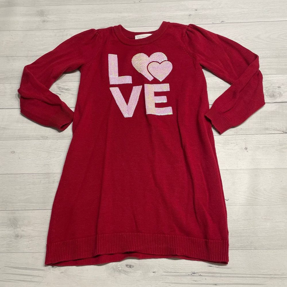 The childrens place red‎ love sweater dress 5T